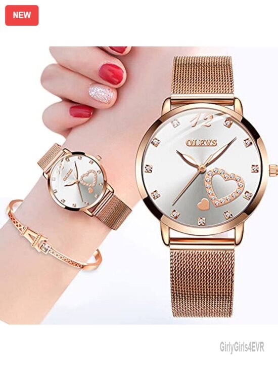 Analog Quartz Wristwatch with Bracelet Set - Gift for Her main image 4